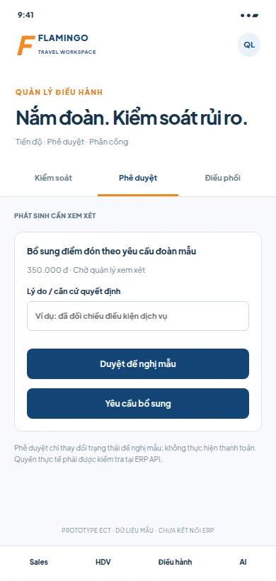 Prototype App Quản lý · hàng đợi phê duyệt